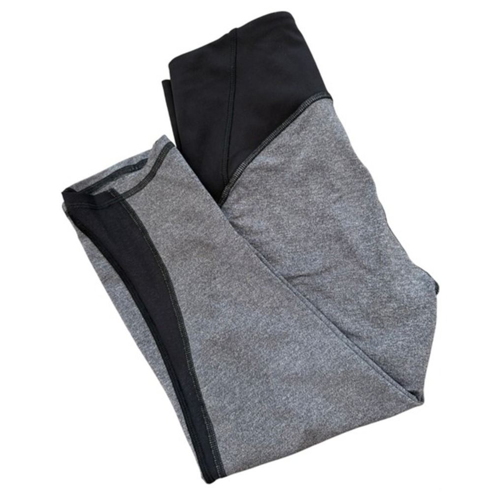 Lululemon Train Times Grey Black Capri Mesh Leggings Size 4